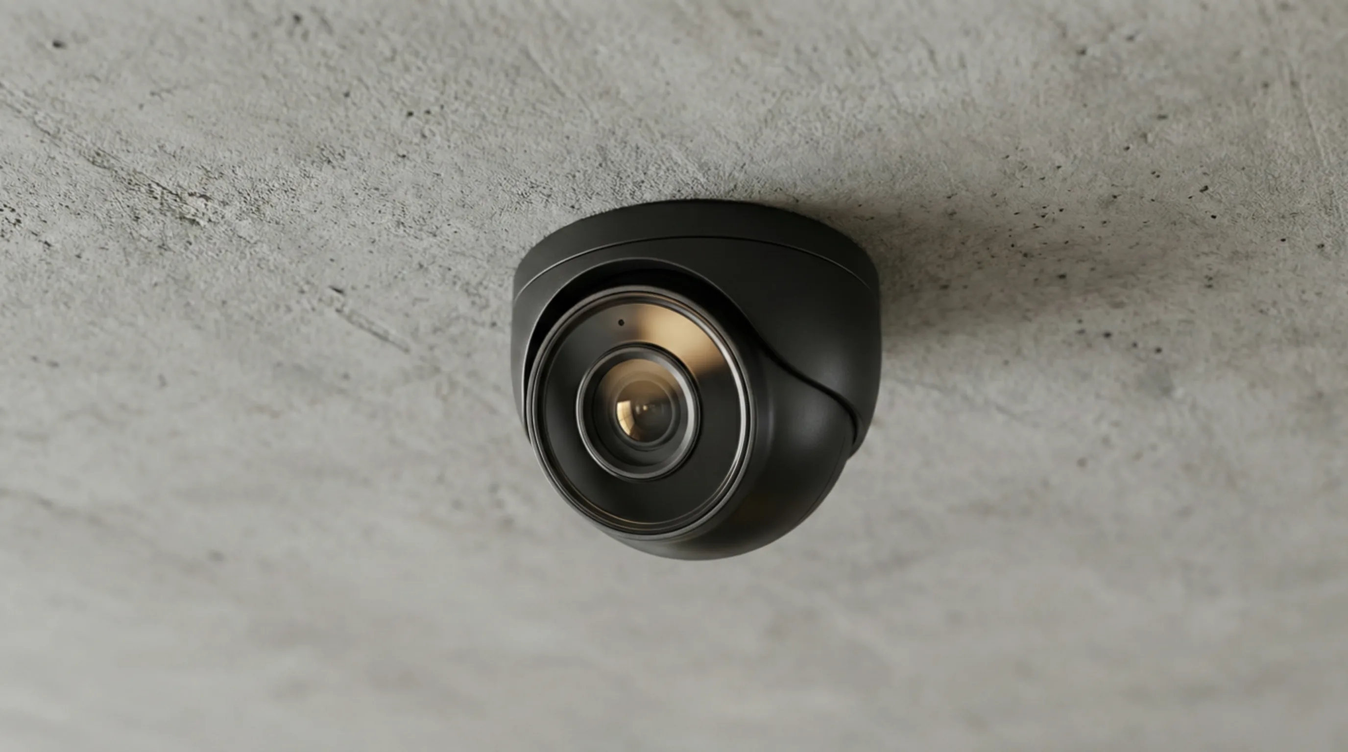 AI CCTV camera with concrete architectural background - IMS Security