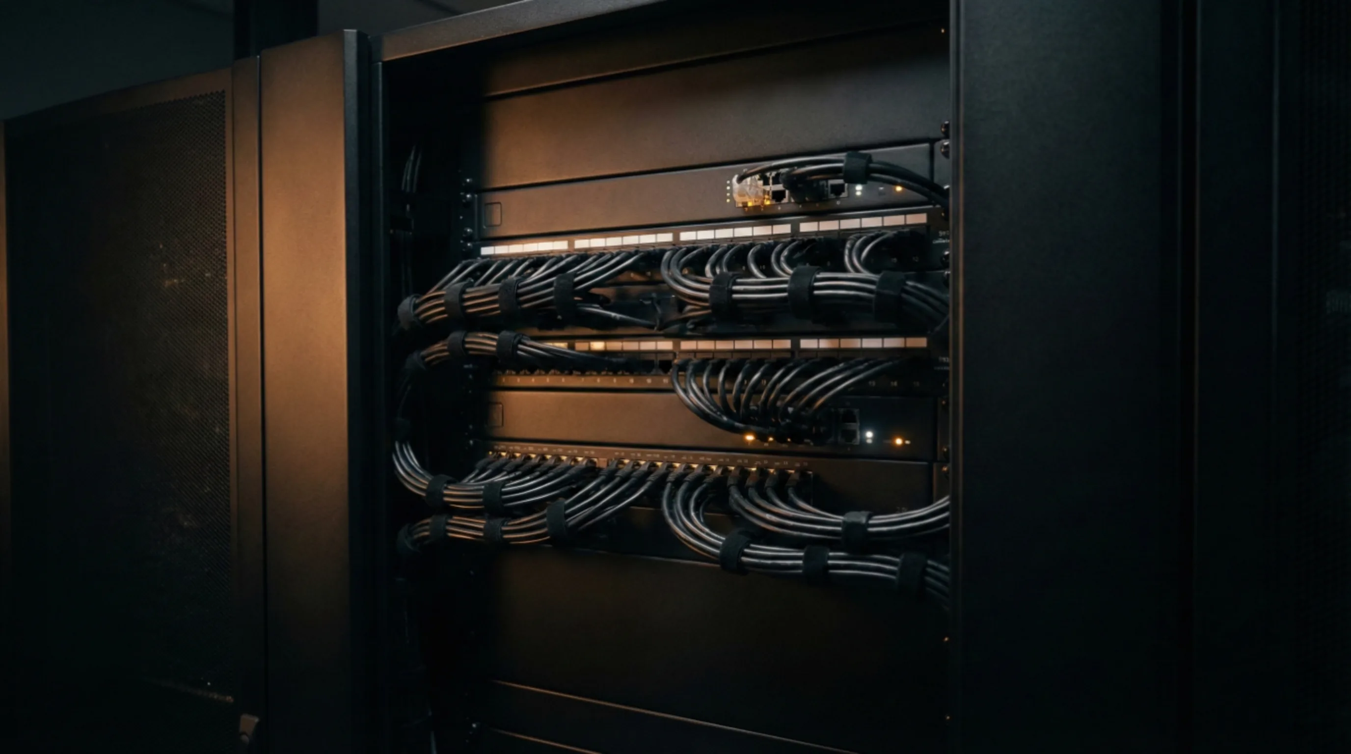 Organized server rack cable management - IMS Security
